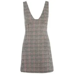 Topshop checked discount pinafore dress